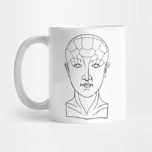 Human drawn face with segmented areas Mug